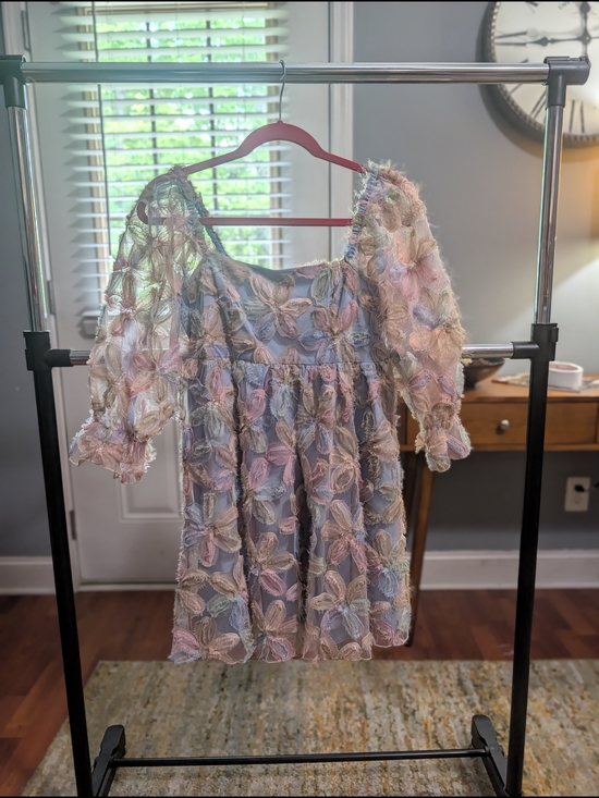 Allison + Kelly Dresses & Skirts - Allison + Kelly Pastel Floral Appliqué Mini Dress Small